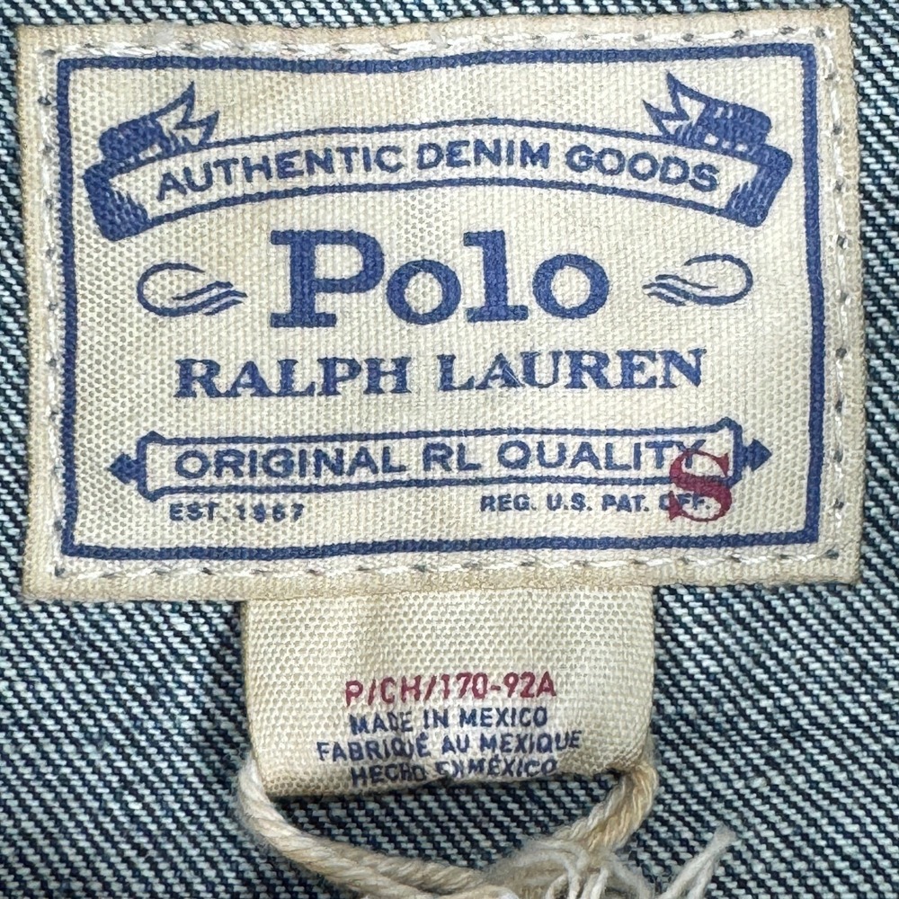 Polo Ralph Lauren Denim Core Jacket Mens Small Blue Button Front Trucker - Picture 8 of 16